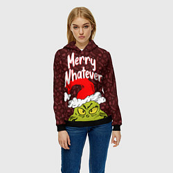 Толстовка-худи женская ГРИНЧ GRINCH WHATEVER, цвет: 3D-черный — фото 2