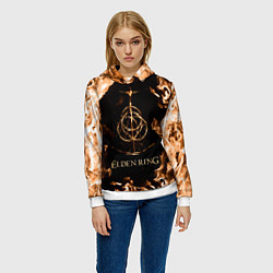 Толстовка-худи женская Elden Ring Logo, цвет: 3D-белый — фото 2