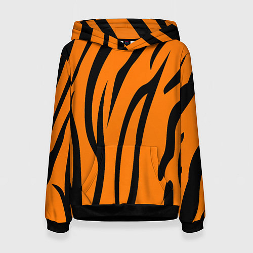 Женская толстовка Текстура тиграtiger / 3D-Черный – фото 1