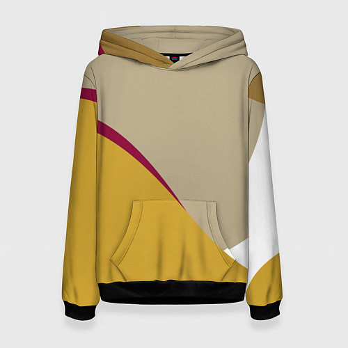 Женская толстовка Линии На бежевом Фоне / 3D-Черный – фото 1