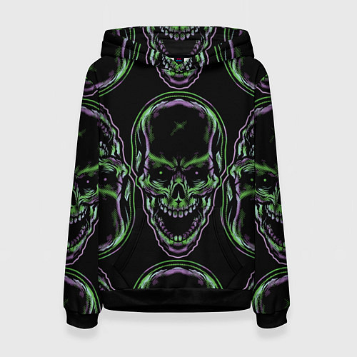 Женская толстовка Skulls vanguard pattern 2077 / 3D-Черный – фото 1