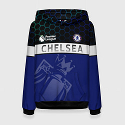 Толстовка-худи женская FC Chelsea London ФК Челси Лонон, цвет: 3D-черный