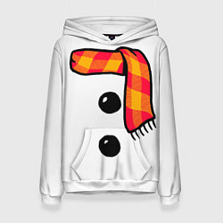 Толстовка-худи женская Snowman Outfit, цвет: 3D-белый