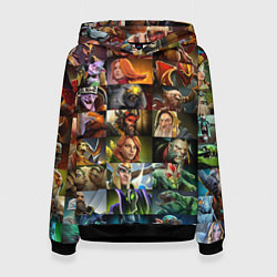 Толстовка-худи женская HEROES DOTA 2 ПЕРСОНАЖИ ДОТА 2, цвет: 3D-черный