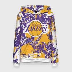 Женская толстовка LAKERS ФИРМЕННЫЕ ЦВЕТА БРЫЗГИ КРАСОК LA