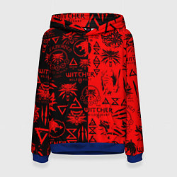 Толстовка-худи женская THE WITCHER LOGOBOMBING BLACK RED, цвет: 3D-синий