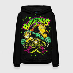 Толстовка-худи женская Battletoads Боевые Жабы, цвет: 3D-черный