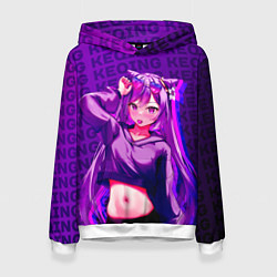 Толстовка-худи женская Кэ Цин Keqing, Genshin Impact Геншин импакт, цвет: 3D-белый