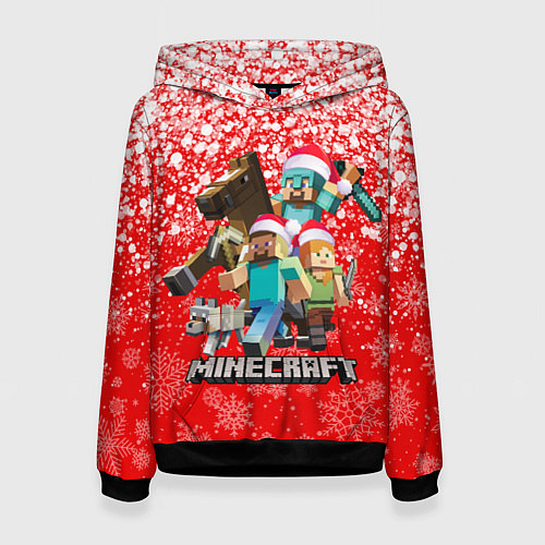 Женская толстовка НОВОГОДНИЙ МАЙНКРАФТ, НОВЫЙ ГОД 2022, / 3D-Черный – фото 1