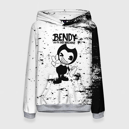 Женская толстовка Bendy and the ink machine - Black & White / 3D-Меланж – фото 1