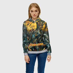 Толстовка-худи женская Warhammer old battle, цвет: 3D-меланж — фото 2