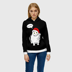 Толстовка-худи женская КОТ БЕНДЕР ГДЕ ПОДАРКИ, цвет: 3D-белый — фото 2