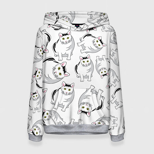 Женская толстовка КОТИКИ МЕМ МЯУ / 3D-Меланж – фото 1