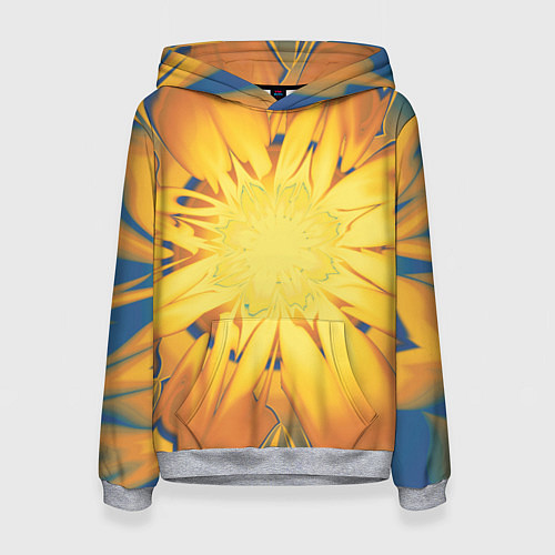 Женская толстовка Солнечный цветок Абстракция 535-332-32 / 3D-Меланж – фото 1