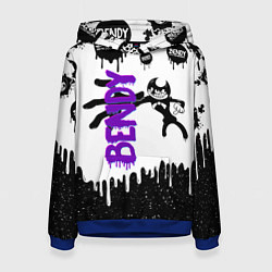 Толстовка-худи женская Бенди длинная рука Bendy, цвет: 3D-синий