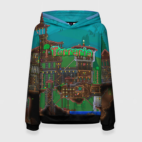 Женская толстовка Дом в Террарии / 3D-Черный – фото 1