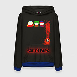 Толстовка-худи женская Южный парк главные персонажи South Park, цвет: 3D-синий