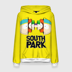 Толстовка-худи женская South Park - Южный парк персонажи, цвет: 3D-белый