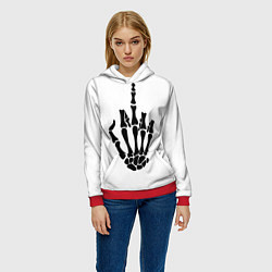 Толстовка-худи женская Fuck you,чел, цвет: 3D-красный — фото 2