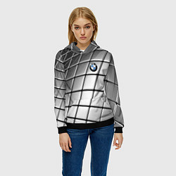 Толстовка-худи женская BMW pattern 2022, цвет: 3D-черный — фото 2