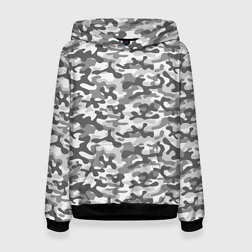 Женская толстовка Серый Городской Камуфляж / 3D-Черный – фото 1