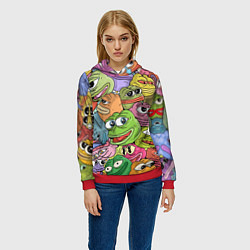 Толстовка-худи женская Pepe BOMBING, цвет: 3D-красный — фото 2