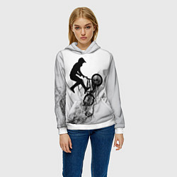 Толстовка-худи женская ВЕЛОСПОРТ BMX Racing, цвет: 3D-белый — фото 2