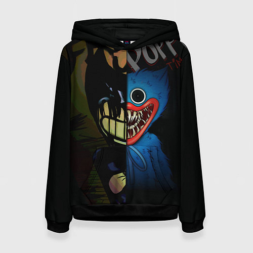 Женская толстовка POPPY PLAYTIME BENDY AND THE INK MACHINE / 3D-Черный – фото 1