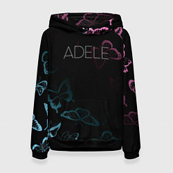Толстовка-худи женская Adele Бабочки, цвет: 3D-черный