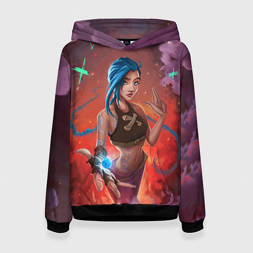 Женская толстовка Arcane League Of Legends - Джинкс Паудер / 3D-Черный – фото 1