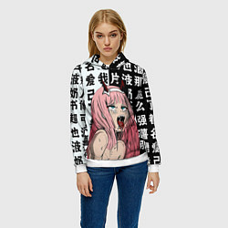 Толстовка-худи женская AHEGAO ZERO TWO Зеро ту ахегао, цвет: 3D-белый — фото 2