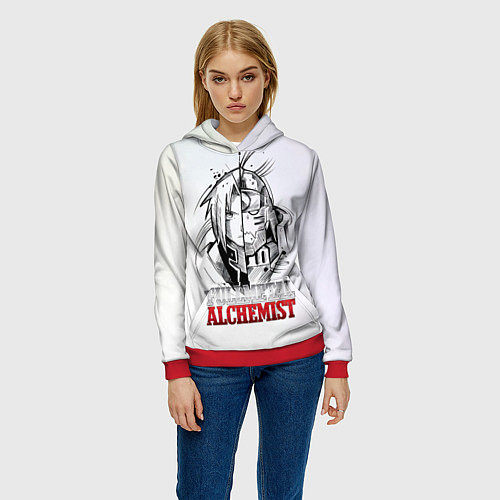 Женская толстовка Эдвард vs Альфонс - Стальной алхимик / 3D-Красный – фото 3