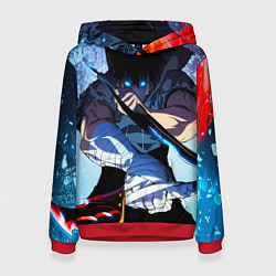 Толстовка-худи женская Поднятие Уровня в одиночку Сон Джин Ву , SOLO LEVE, цвет: 3D-красный