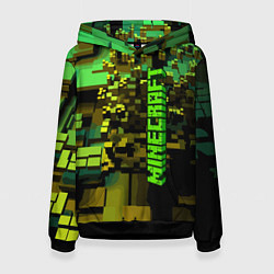 Толстовка-худи женская Minecraft, pattern 2022, цвет: 3D-черный