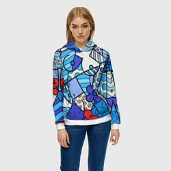 Толстовка-худи женская Romero Britto - sexy girls, цвет: 3D-белый — фото 2