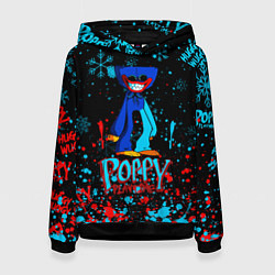 Толстовка-худи женская Poppy Playtime Плэйтайм, цвет: 3D-черный