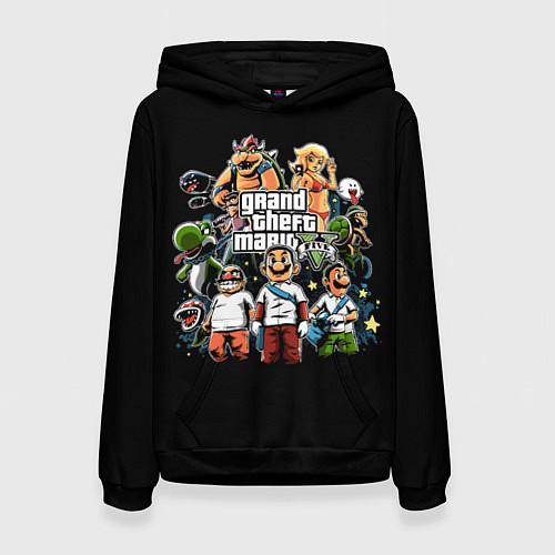 Женская толстовка Mario x GTA / 3D-Черный – фото 1