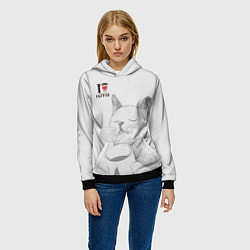 Толстовка-худи женская Я люблю коффи, цвет: 3D-черный — фото 2