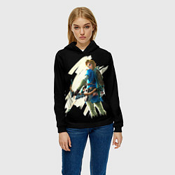 Толстовка-худи женская Линк с луком, цвет: 3D-черный — фото 2
