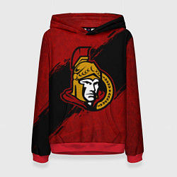 Толстовка-худи женская Оттава Сенаторз , Ottawa Senators, цвет: 3D-красный