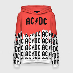 Толстовка-худи женская Ac dc rock, цвет: 3D-белый