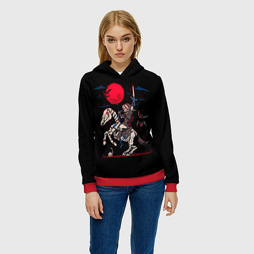 Женская толстовка Адский Линк / 3D-Красный – фото 3