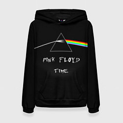 Толстовка-худи женская PINK FLOYD TIME ПИНК ФЛОЙД ЛОГОТИП, цвет: 3D-черный