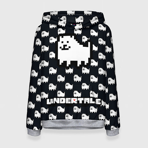 Женская толстовка UNDERTALE DOG AND LOGO УНДЕРТАЛЕ / 3D-Меланж – фото 1