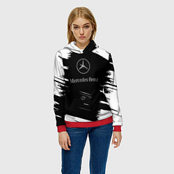 Толстовка-худи женская Mercedes-Benz Текстура, цвет: 3D-красный — фото 2