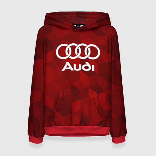 Женская толстовка Ауди, Audi Красный фон / 3D-Красный – фото 1