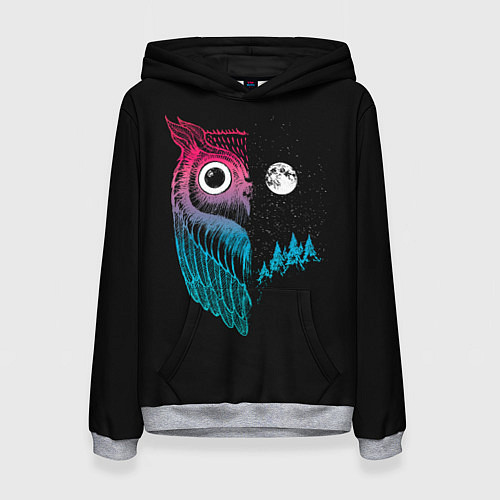 Женская толстовка Ночная сова Градиент / 3D-Меланж – фото 1