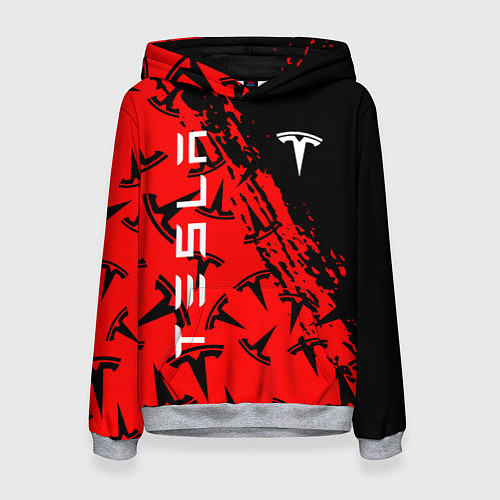 Женская толстовка Tesla red pattern / 3D-Меланж – фото 1