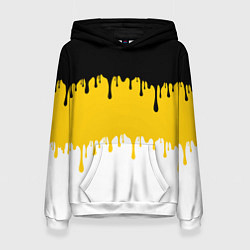 Толстовка-худи женская Российская Империя потёки, цвет: 3D-белый