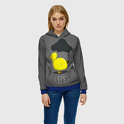 Толстовка-худи женская Кря, цвет: 3D-синий — фото 2